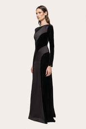 VELVET SATIN LONG GOWN