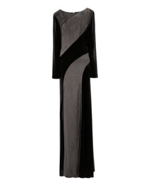 VELVET SATIN LONG GOWN
