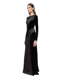 VELVET SATIN LONG GOWN
