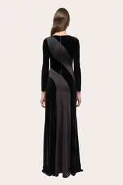 VELVET SATIN LONG GOWN