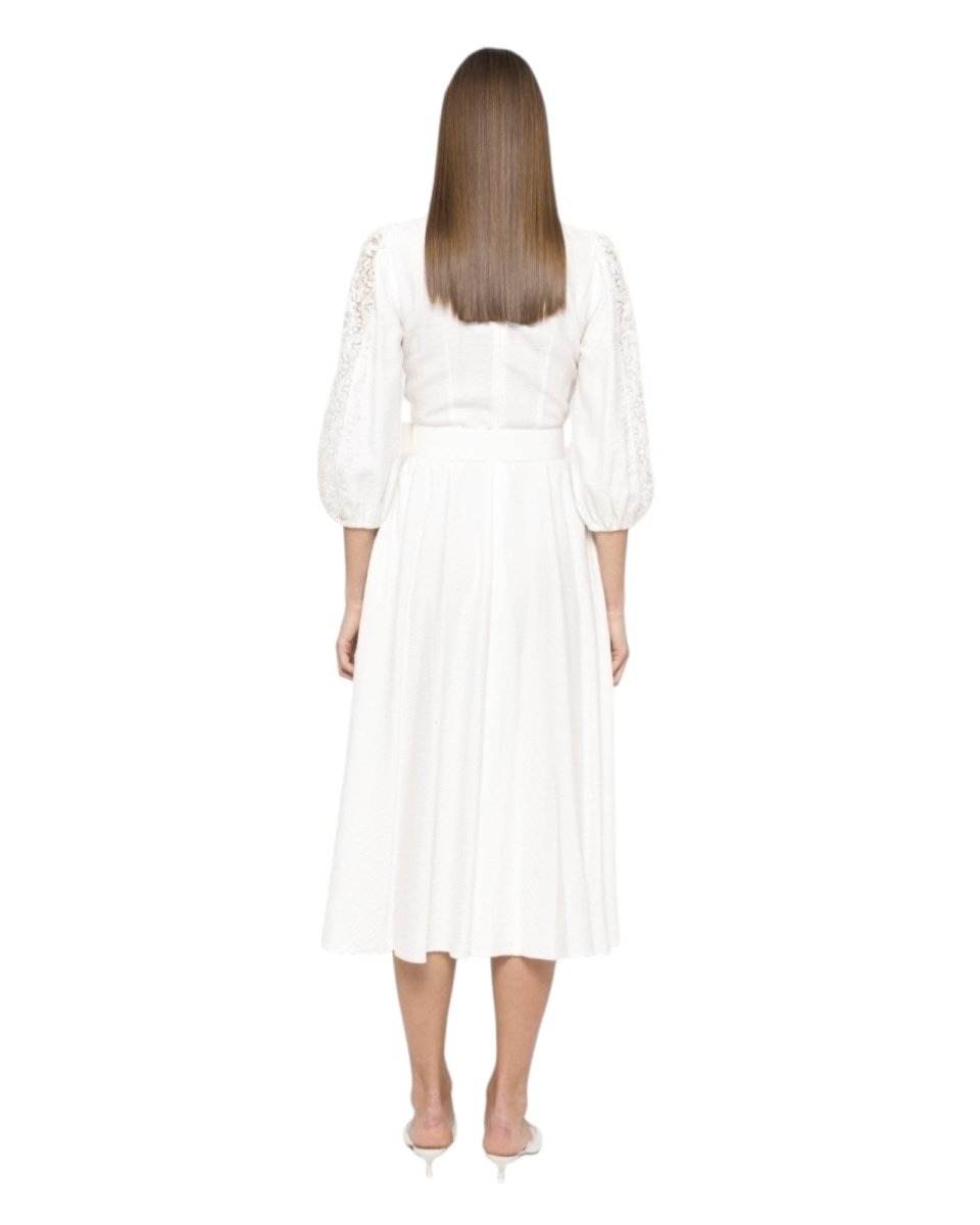 VINTAGE LACE EMBELLISHED MIDI DRESS - Nakhle.Ets - Dresses