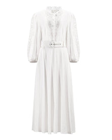 VINTAGE LACE EMBELLISHED MIDI DRESS