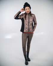 Quilted Metallic Effect Jacket