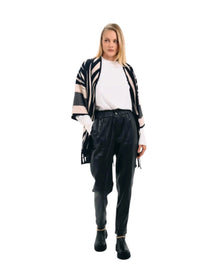 ZEBRA PRINT FRINGED CAPE