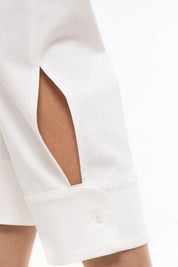 HIGH-WAISTED CUFFED TAILORED TROUSERS