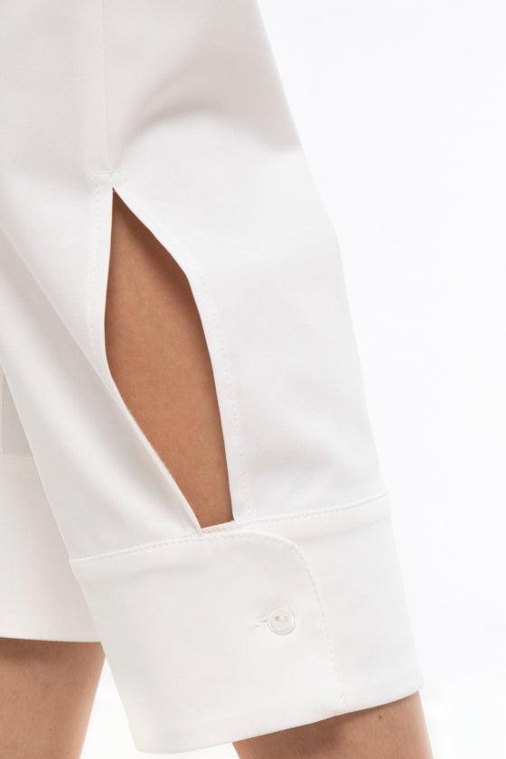 HIGH-WAISTED CUFFED TAILORED TROUSERS