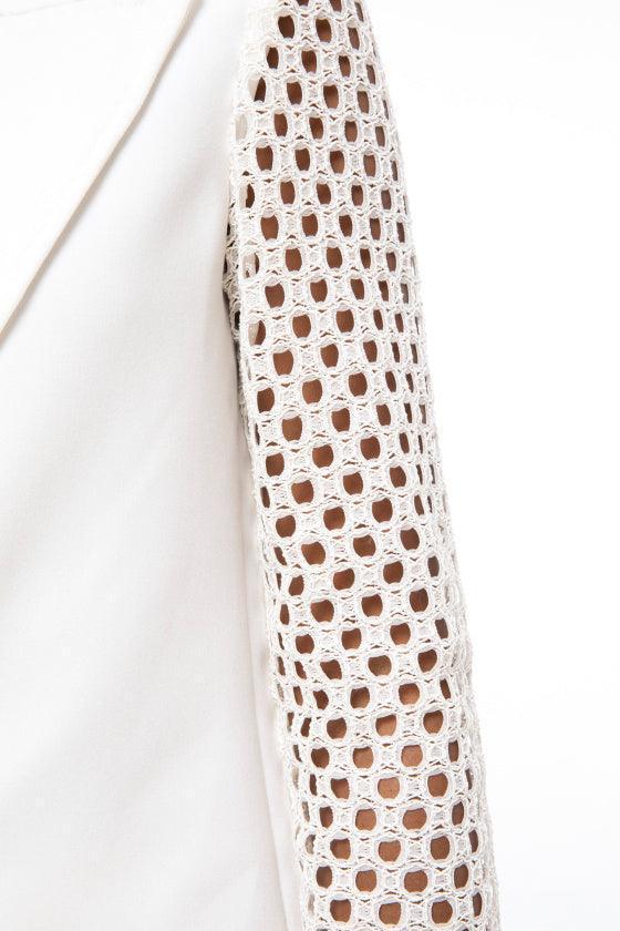 ELEGANT LACE-SLEEVE BLAZER SET