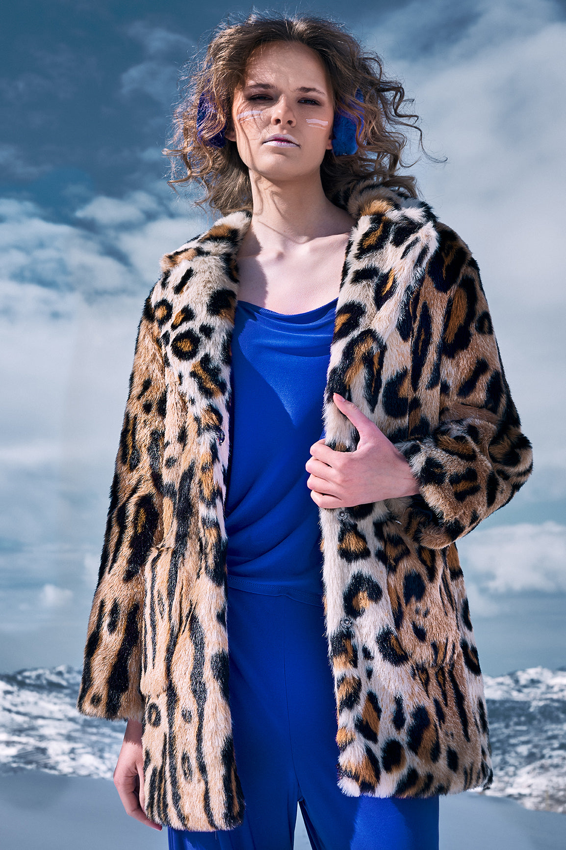 FAUX FUR LEOPARD COAT