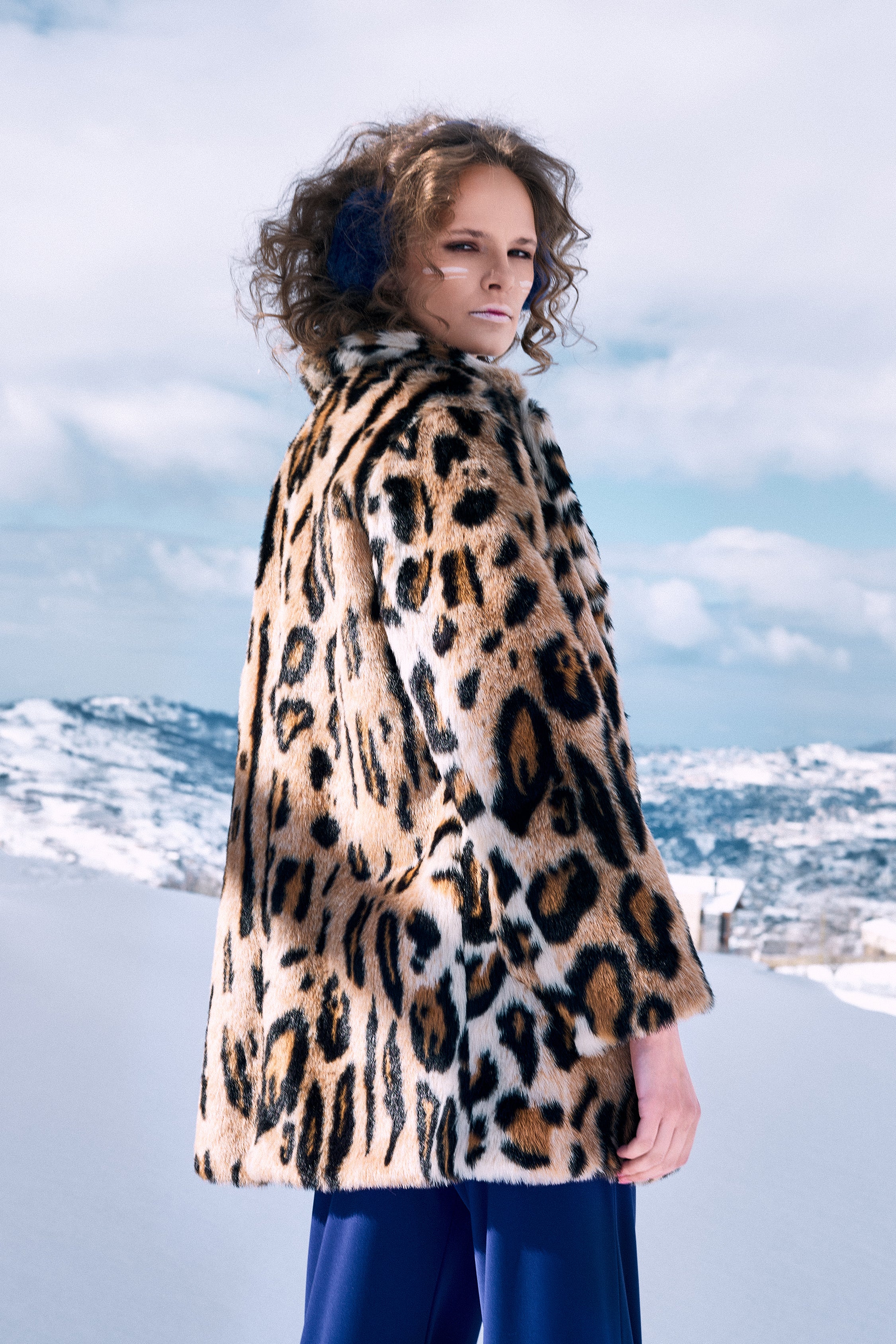 FAUX FUR LEOPARD COAT
