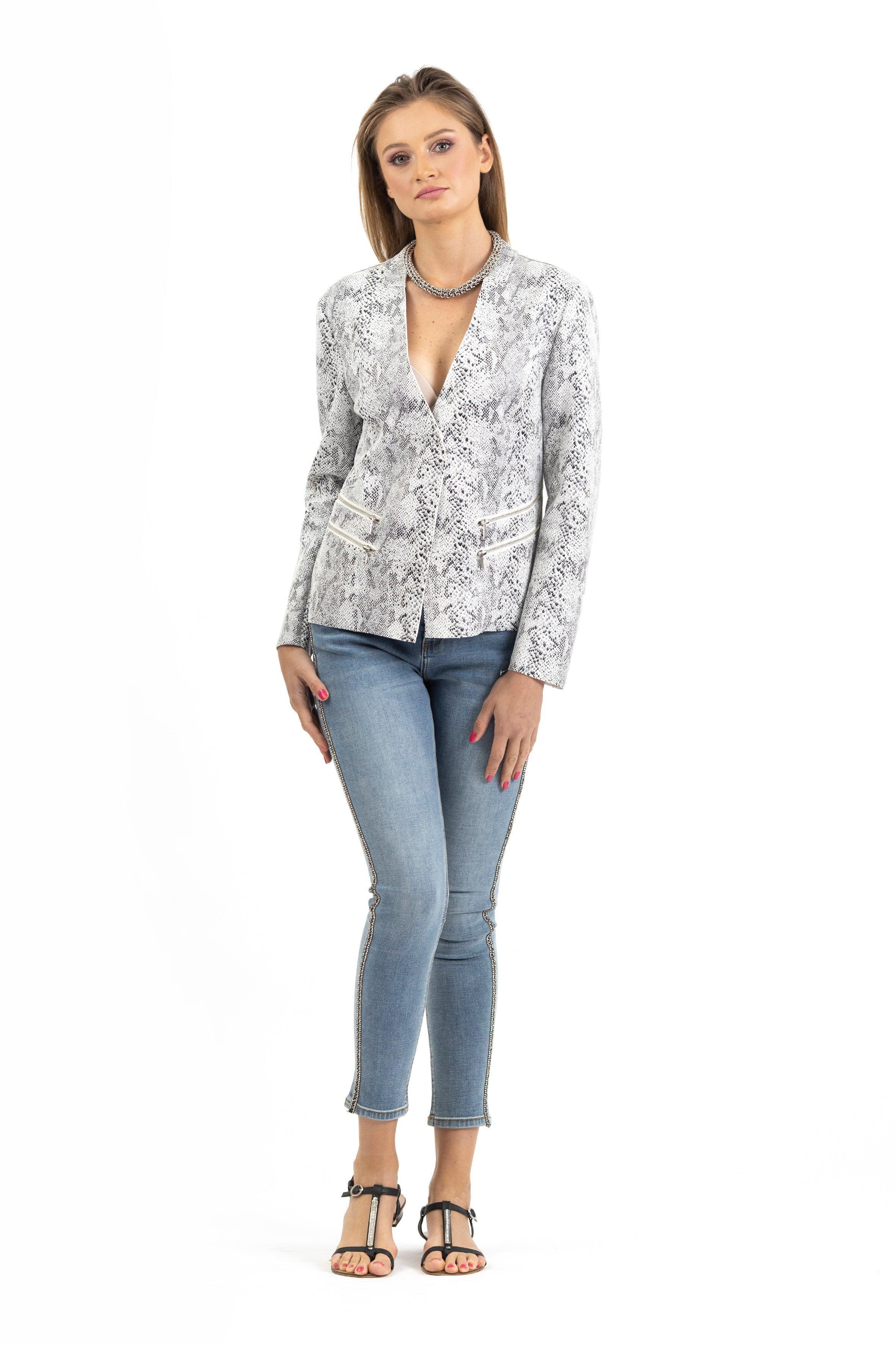 EMBELLISHED STRAIGHT-LEG DENIM JEANS
