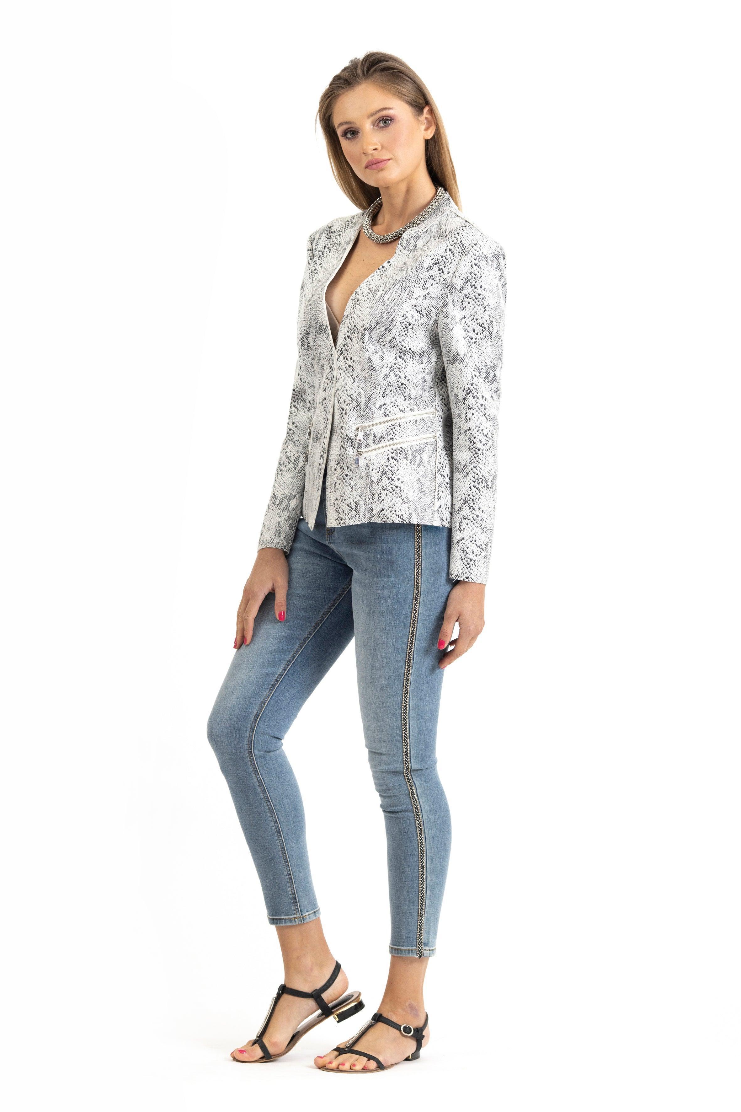 EMBELLISHED STRAIGHT-LEG DENIM JEANS