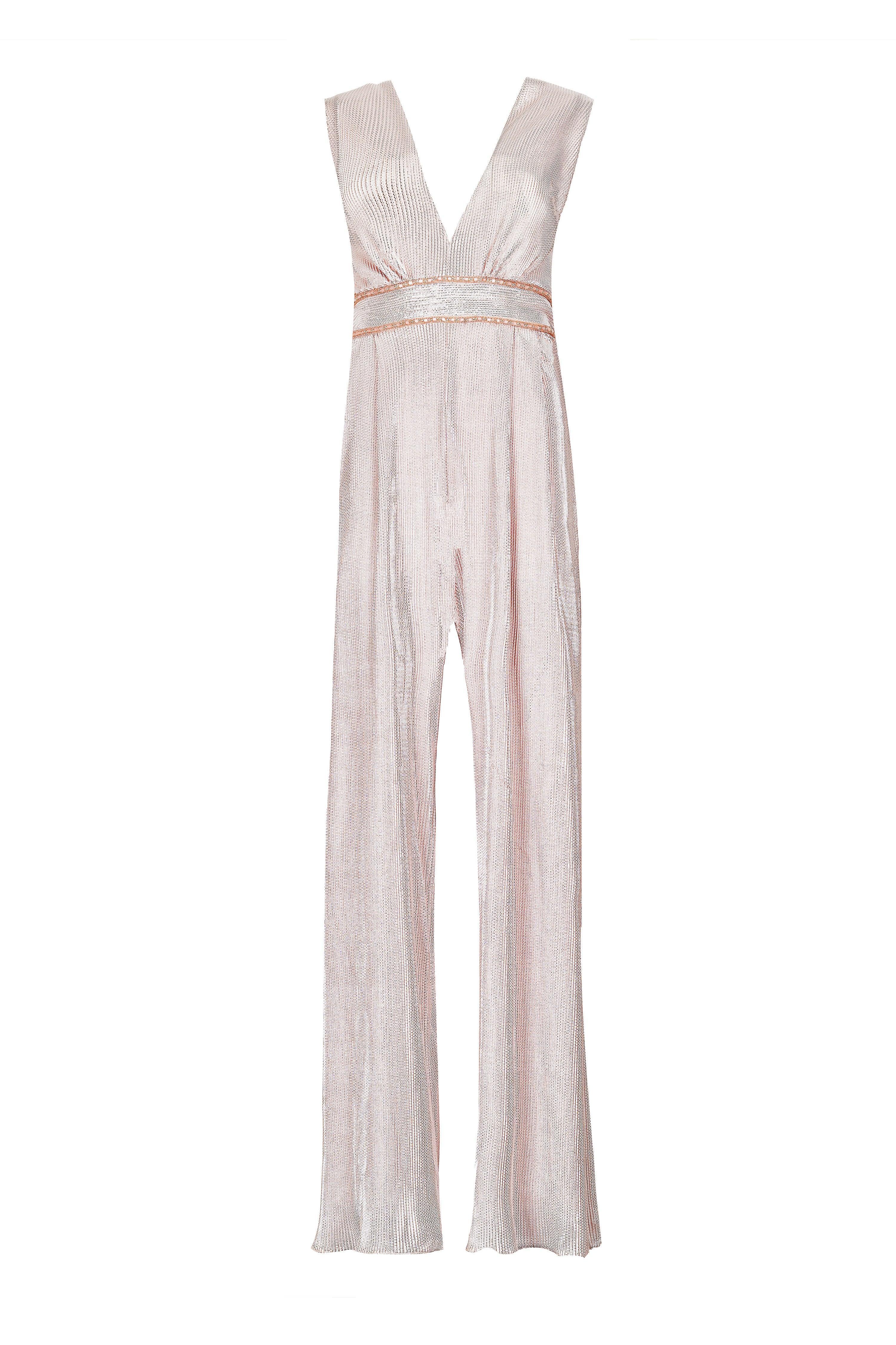 SHIMMER PLISSE JUMPSUIT