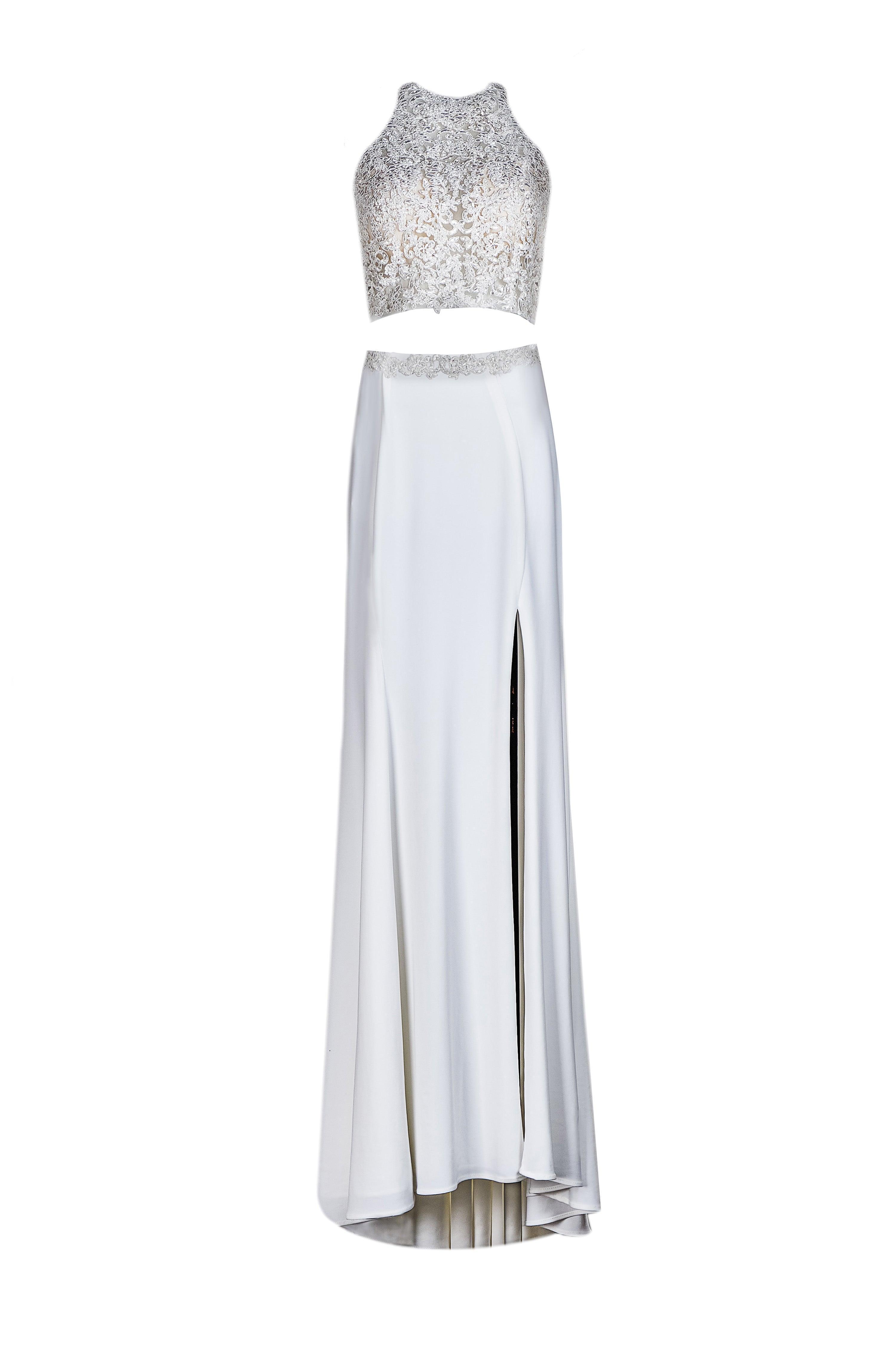 Two Piece Halter Lace Dress