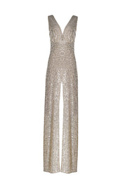SEQUIN PLUNGE JUMPSUIT