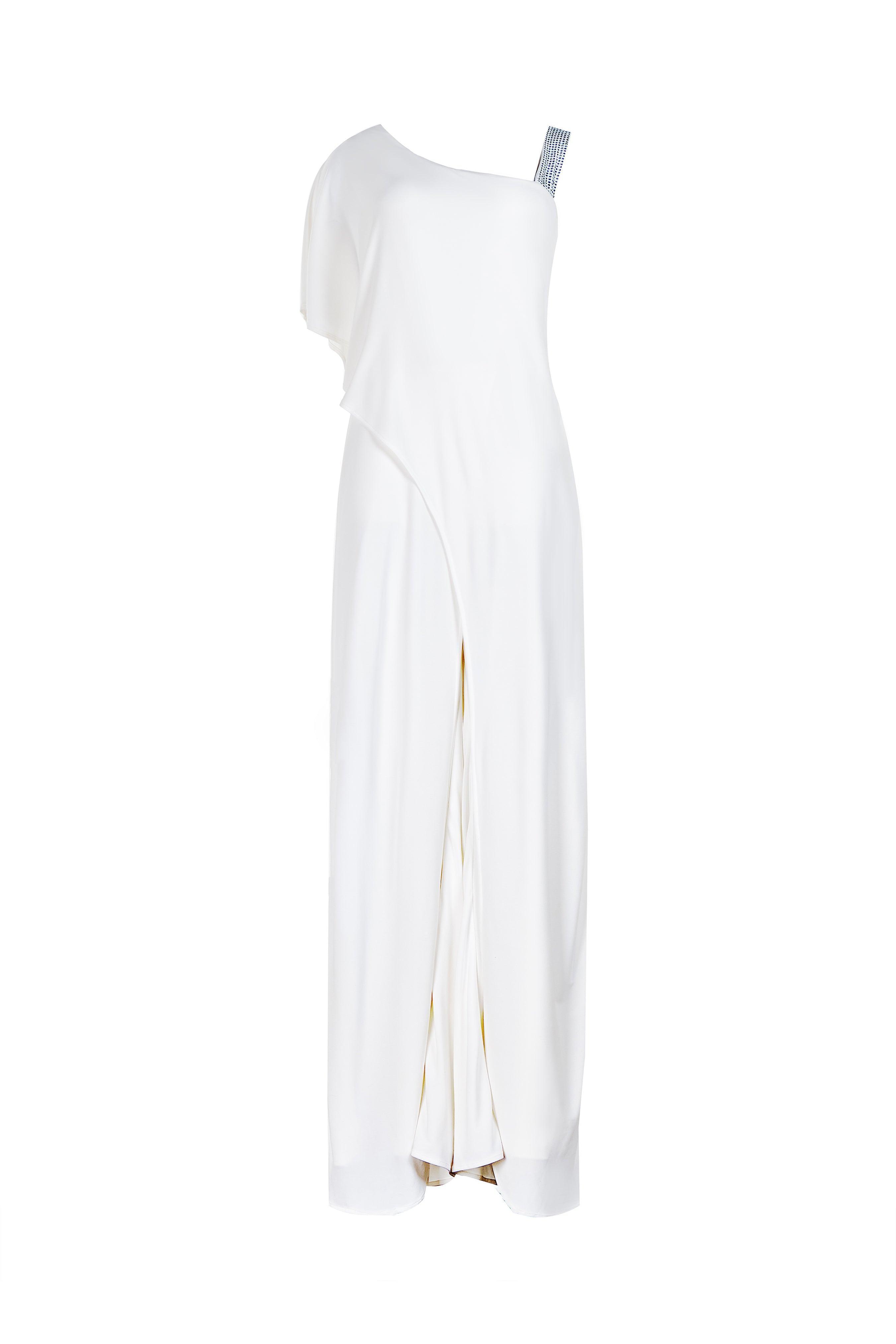 ASYMMETRIC DRAPED JUMPSUIT