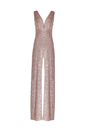 SEQUIN PLUNGE JUMPSUIT