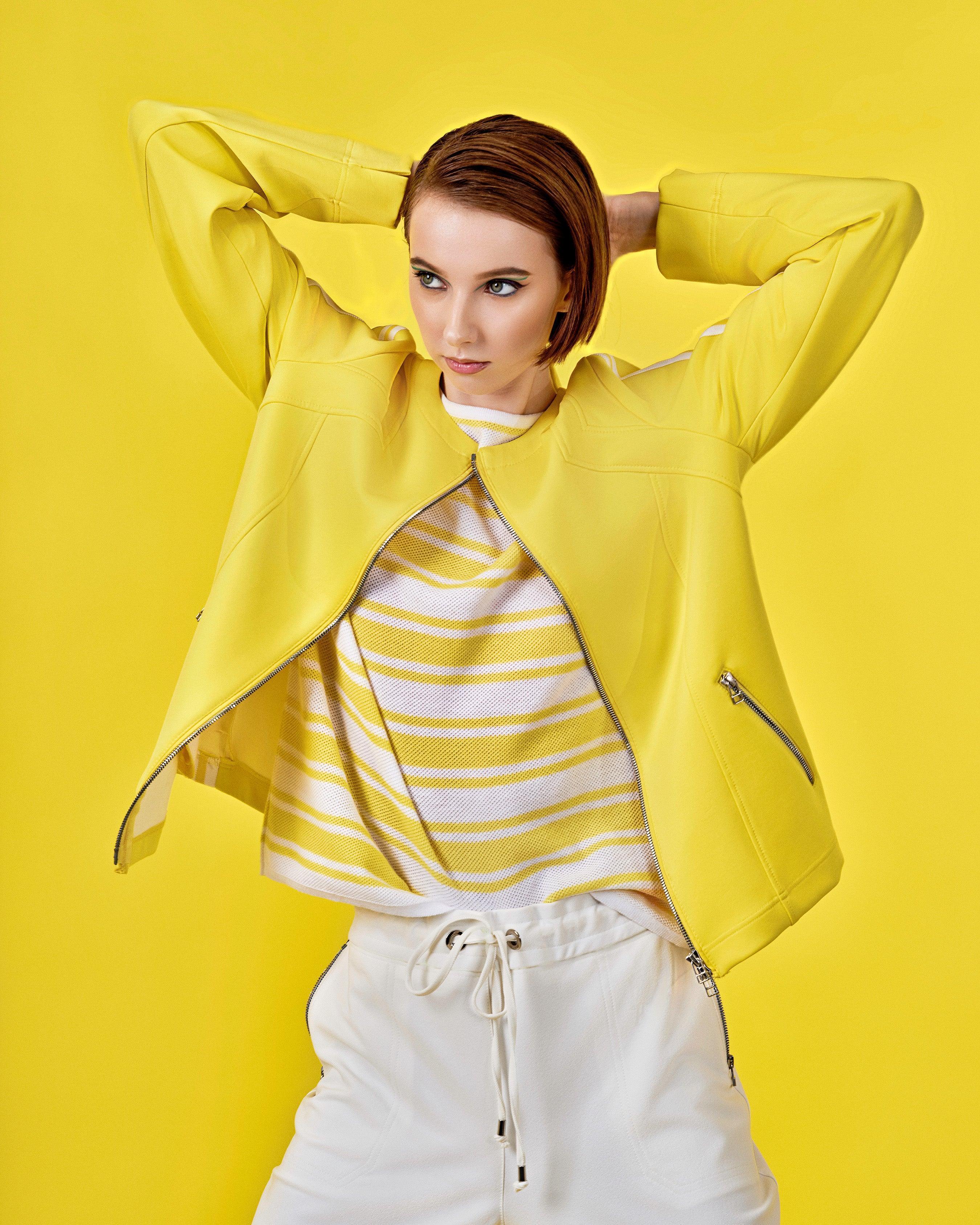 Yellow and White Striped Top