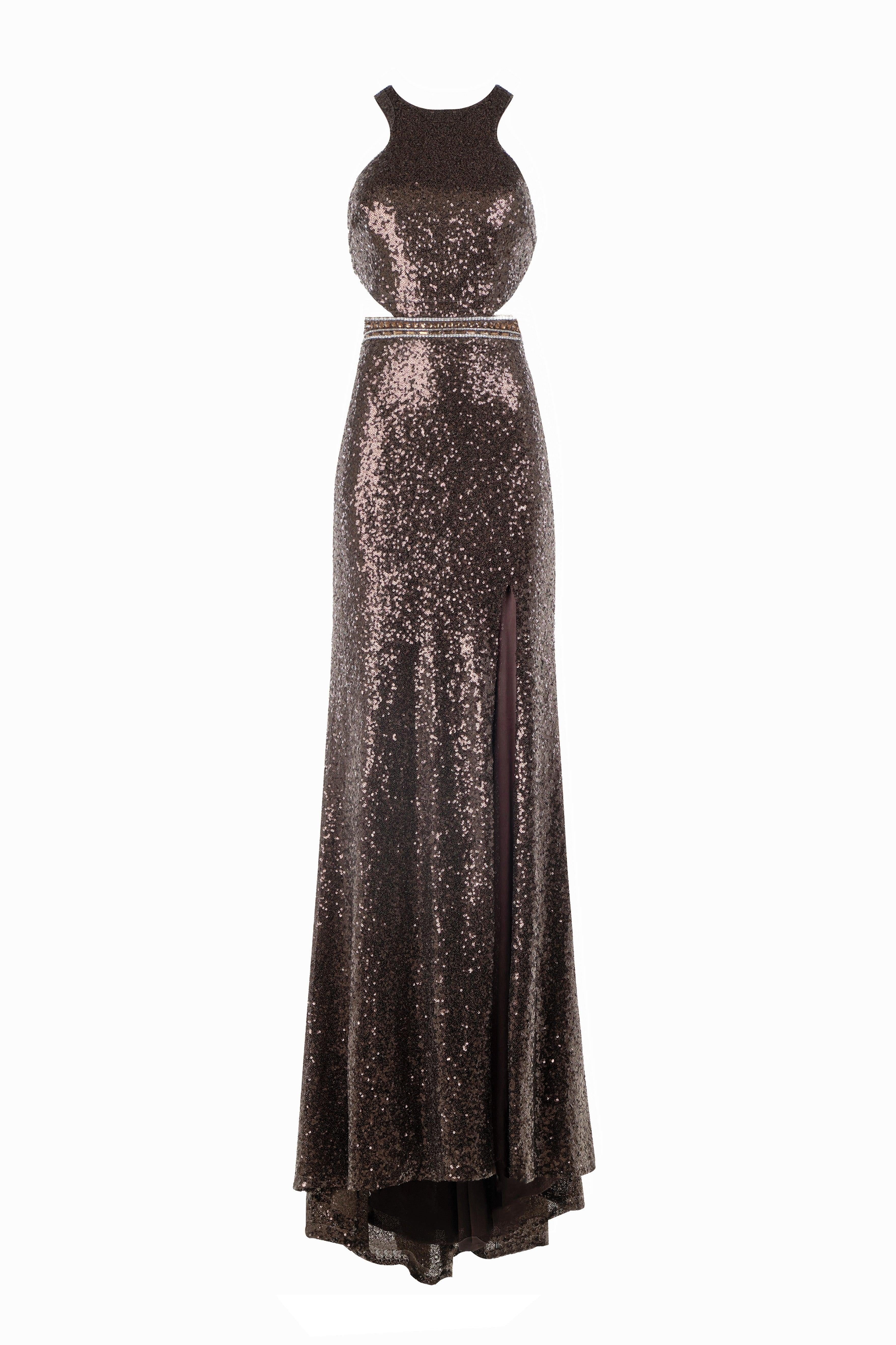 Exotic Halter Sequin Dress