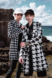BOLD HOUNDSTOOTH CARDIGAN