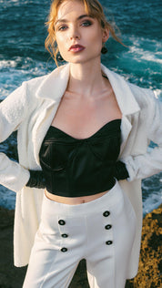 CHIC TEXTURED DOUBLE-BUTTON COAT