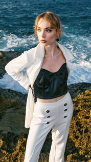 CHIC TEXTURED DOUBLE-BUTTON COAT