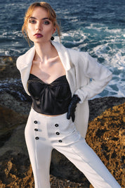 DOUBLE-BUTTON FLARED TROUSERS
