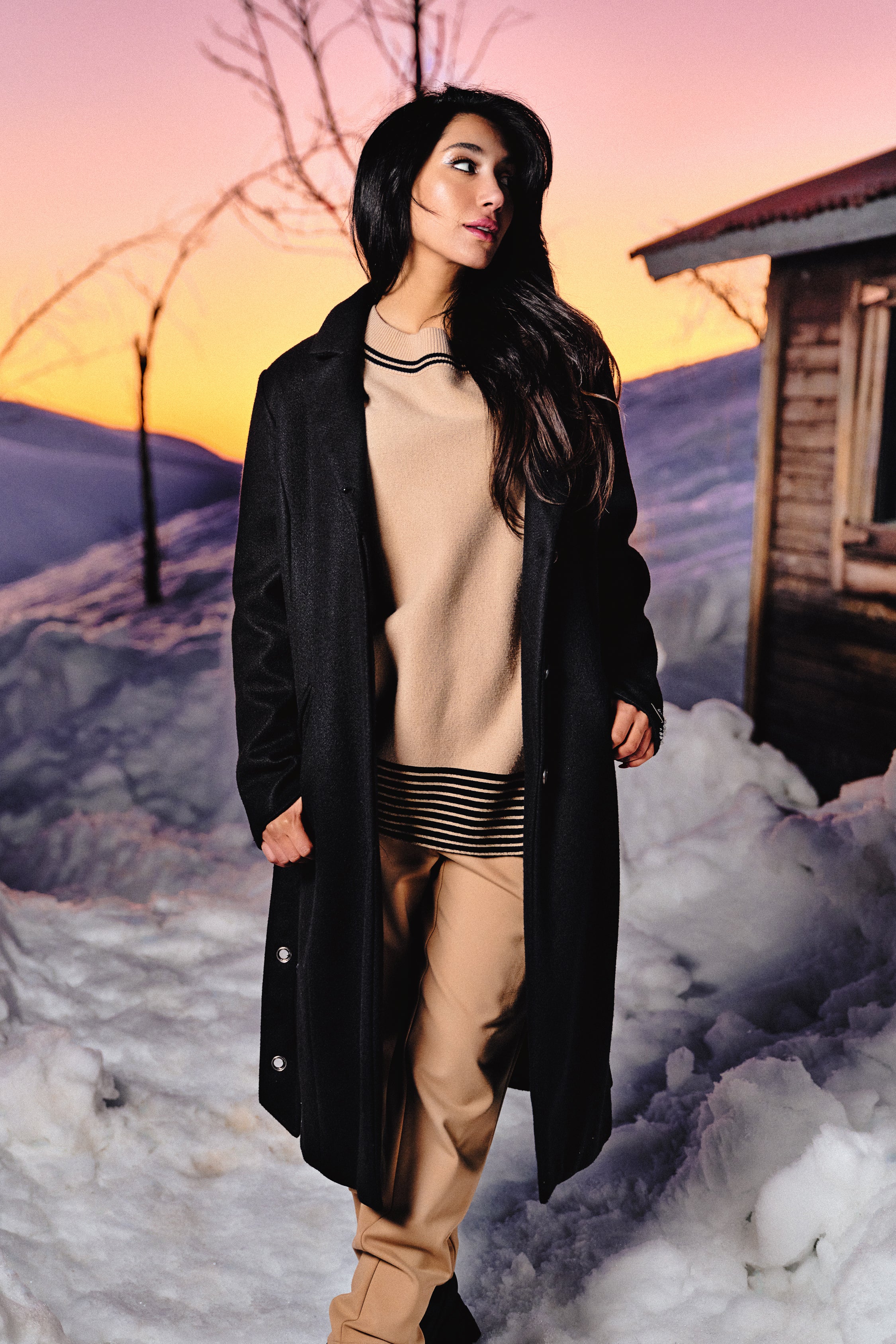 STRUCTURED LONG BELTED COAT