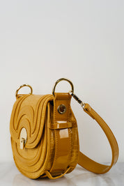 TEXTURED SHOULDER BAG WITH POLISHED BUCKLE