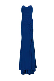 STRAPLESS RUCHED EVENING DRESS