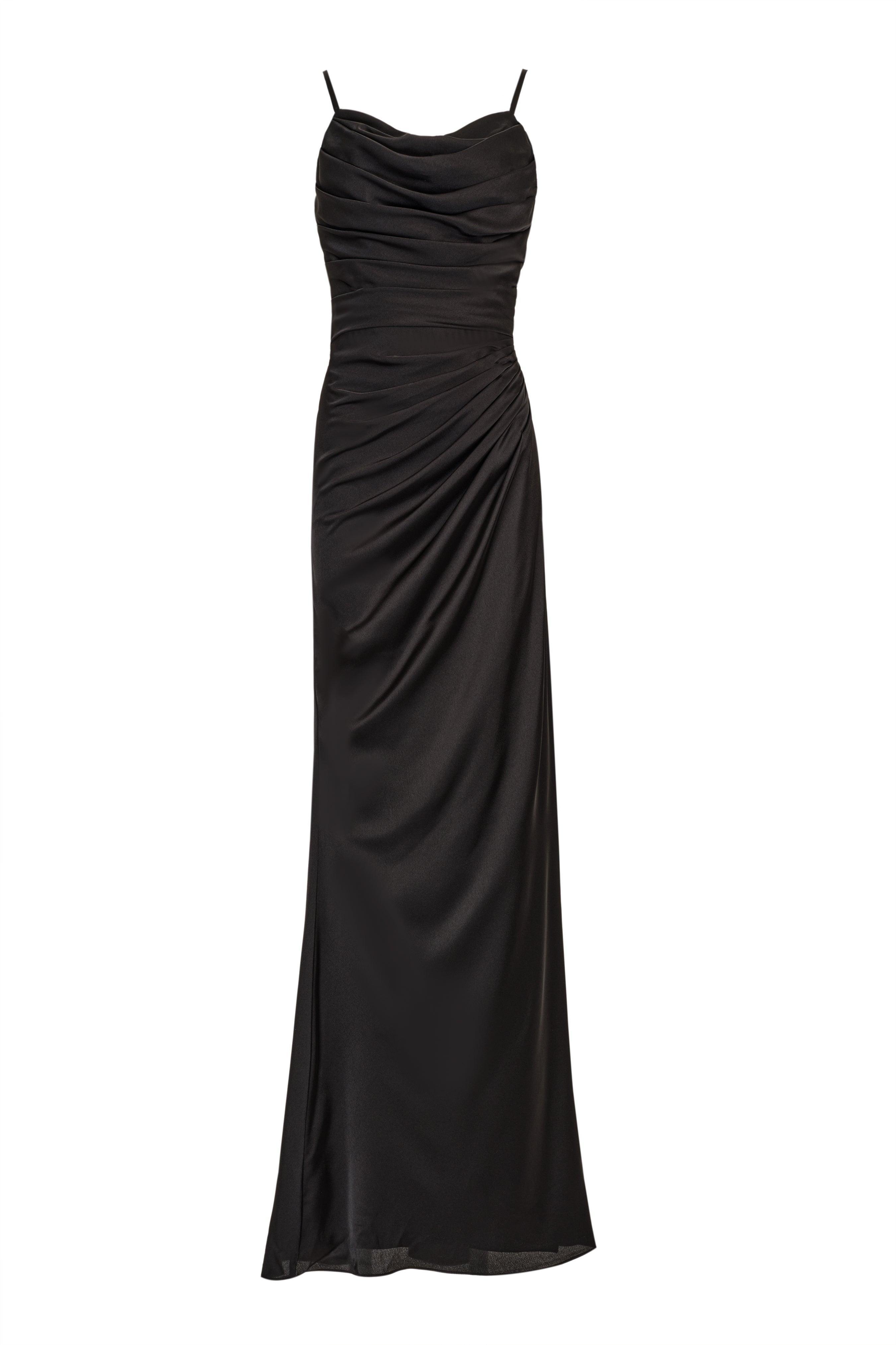 Satin Cowl Neck Dress