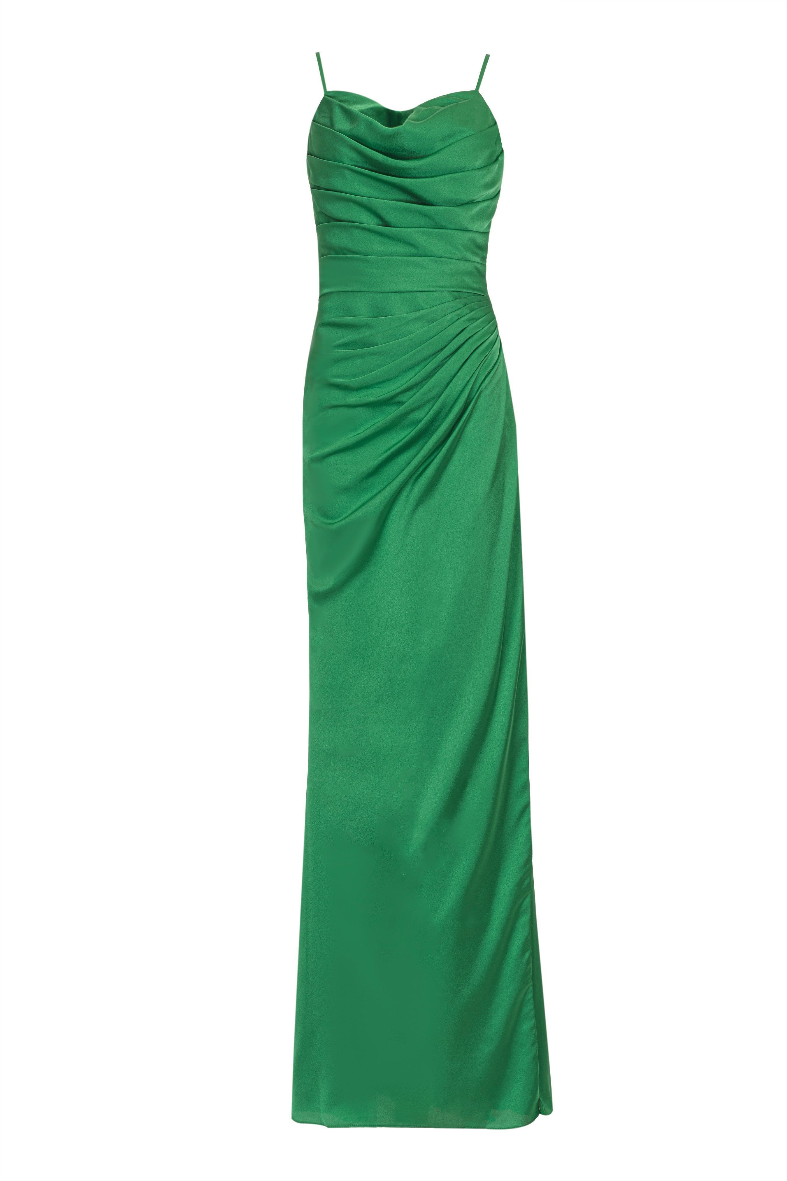 Satin Cowl Neck Dress