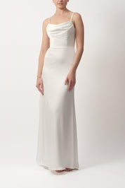 Ivory Bridal Cowl Neck Dress