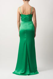 Satin Cowl Neck Dress