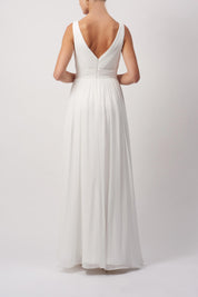 Ivory Bridal Pleated Dress