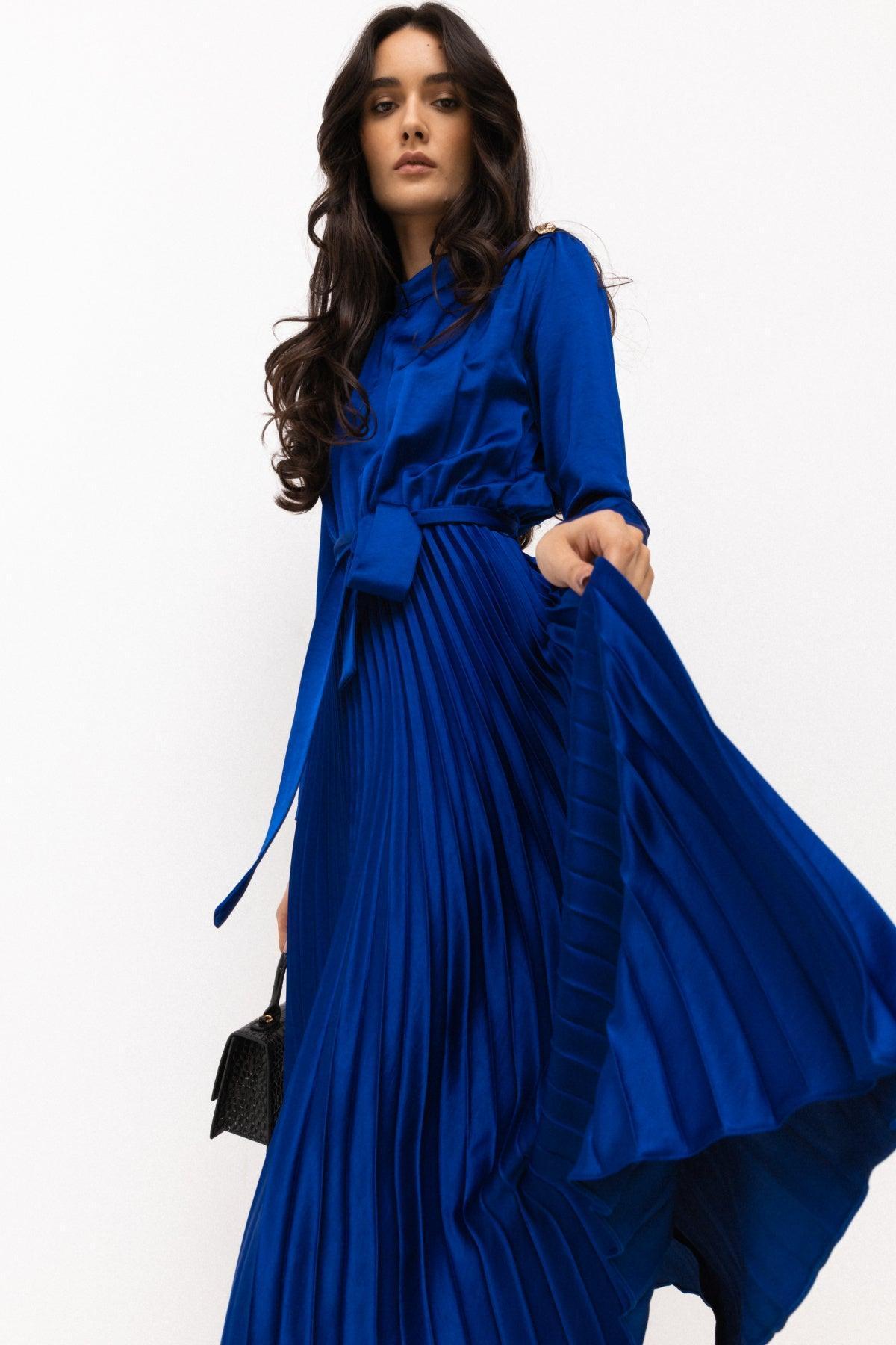 Satin Long Sleeve Dress