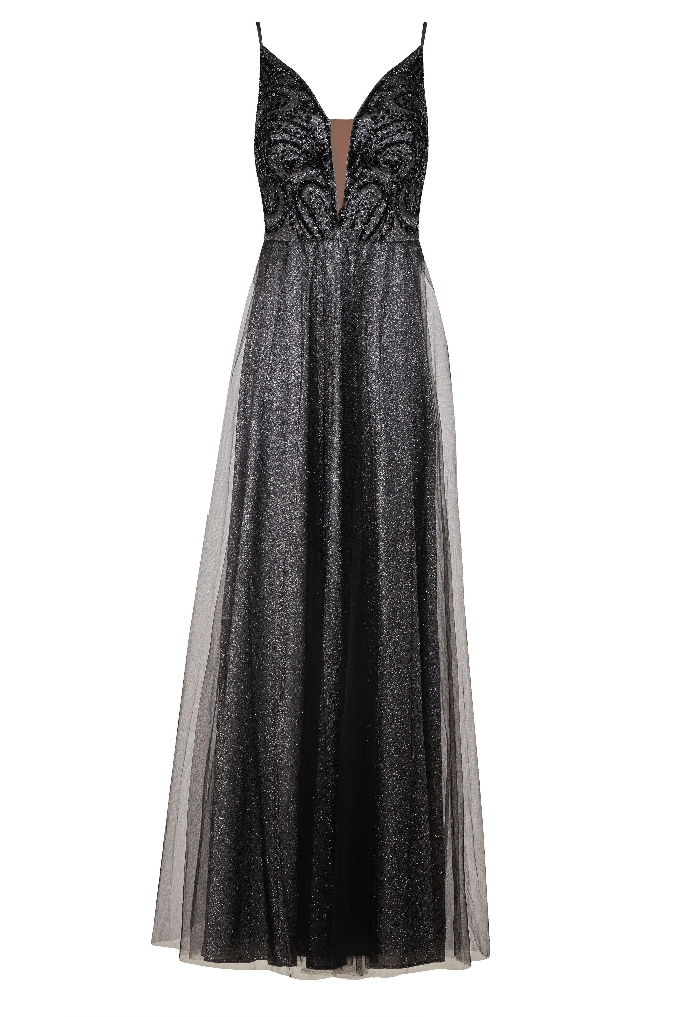 GLITTER TULLE A-LINE GOWN