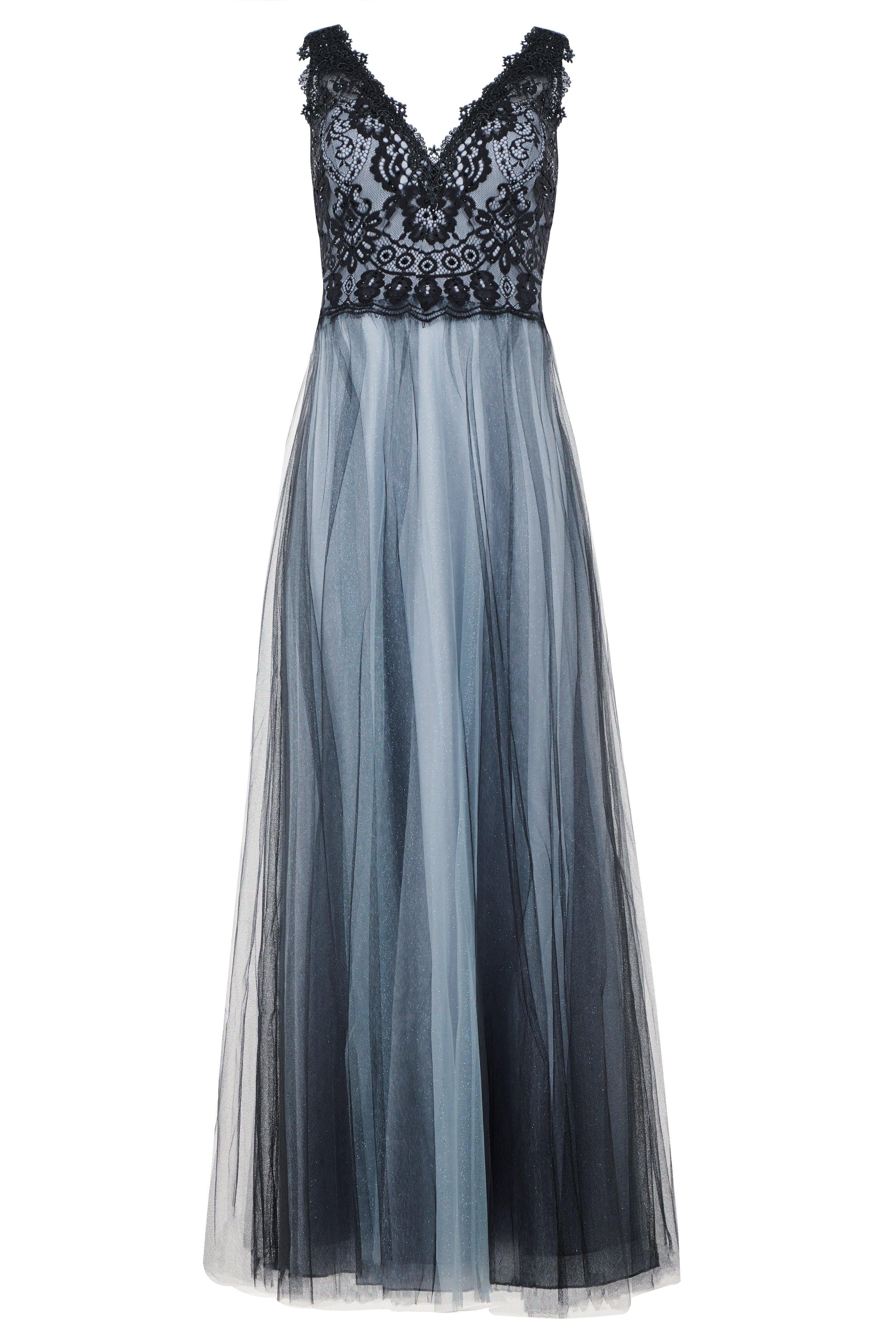 LACE BODICE TULLE OMBRÉ GOWN