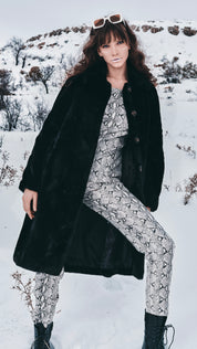 CLASSIC BLACK FAUX FUR COAT