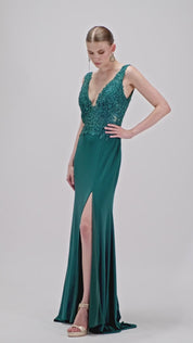 Sequin Open-Back Dress
