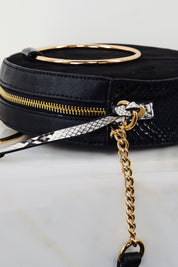 CROC-EFFECT ROUND BAG