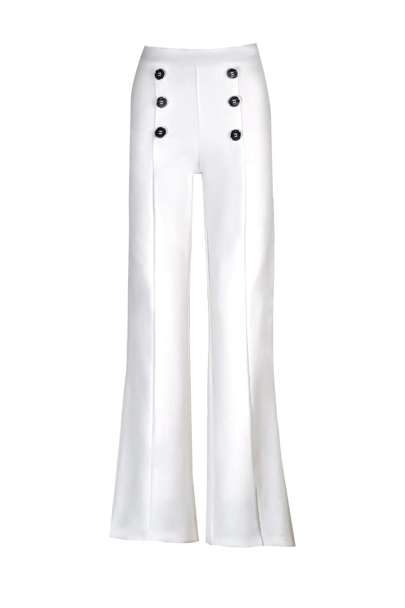 DOUBLE - BUTTON FLARED TROUSERS - Nakhle.Ets - Pants & Skirts