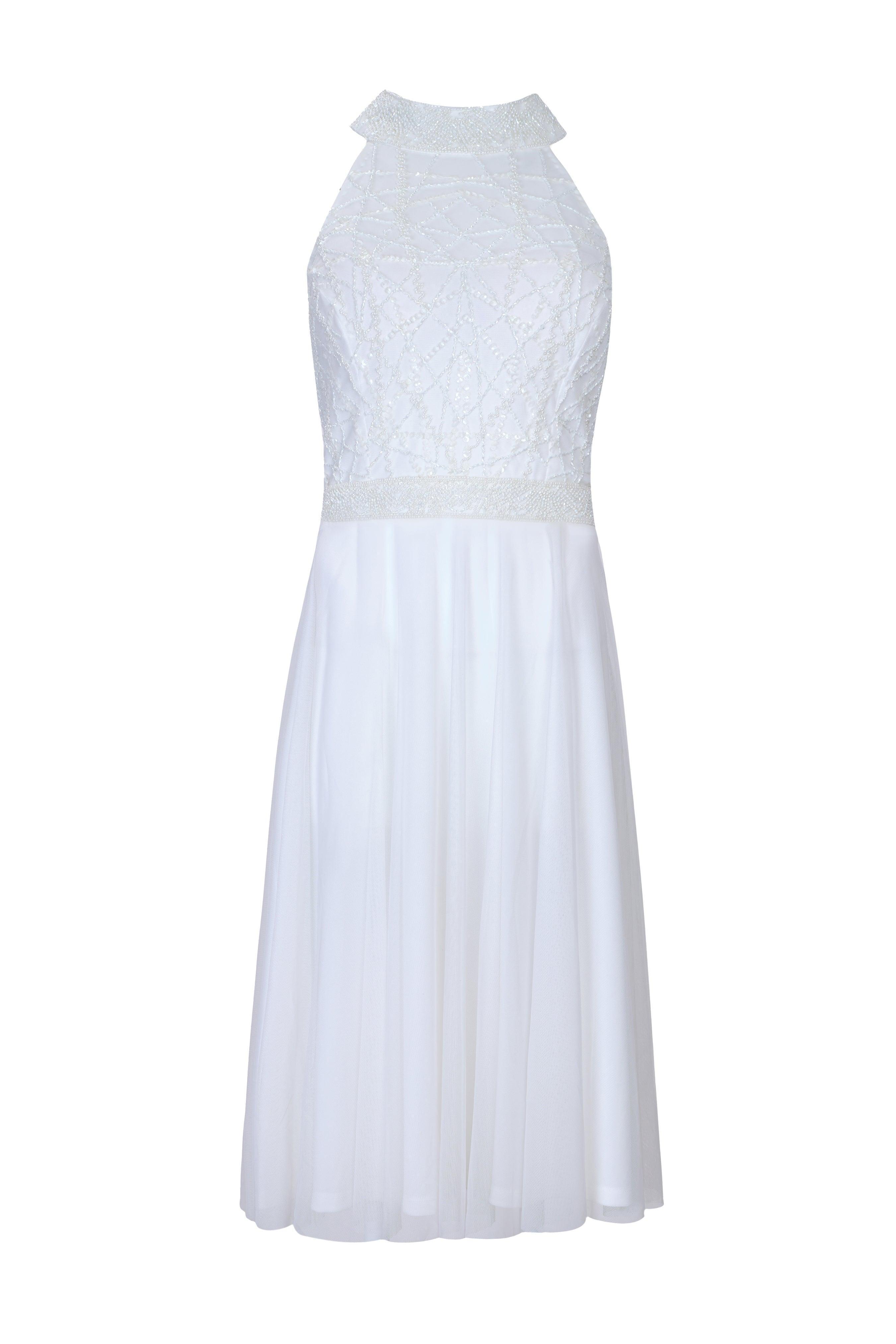 Bridal Halter Neck Midi Tulle Dress