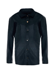 FAUX LEATHER BUTTON-UP JACKET