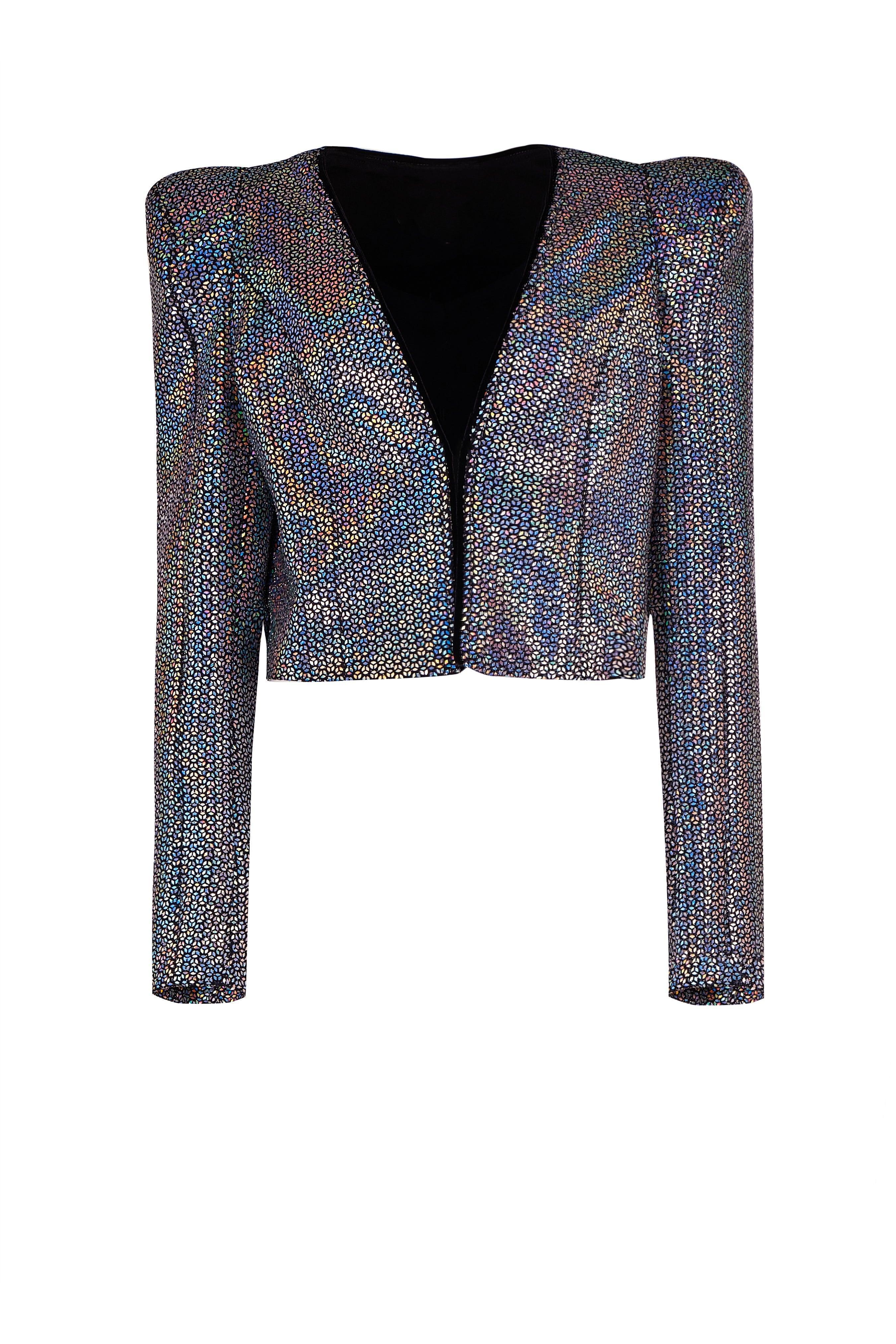 METALLIC CROPPED BLAZER