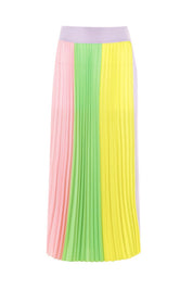 PLEATED MULTITONE MIDI SKIRT
