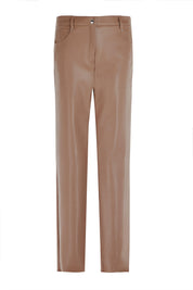 STRAIGHT-LEG FAUX LEATHER TROUSERS