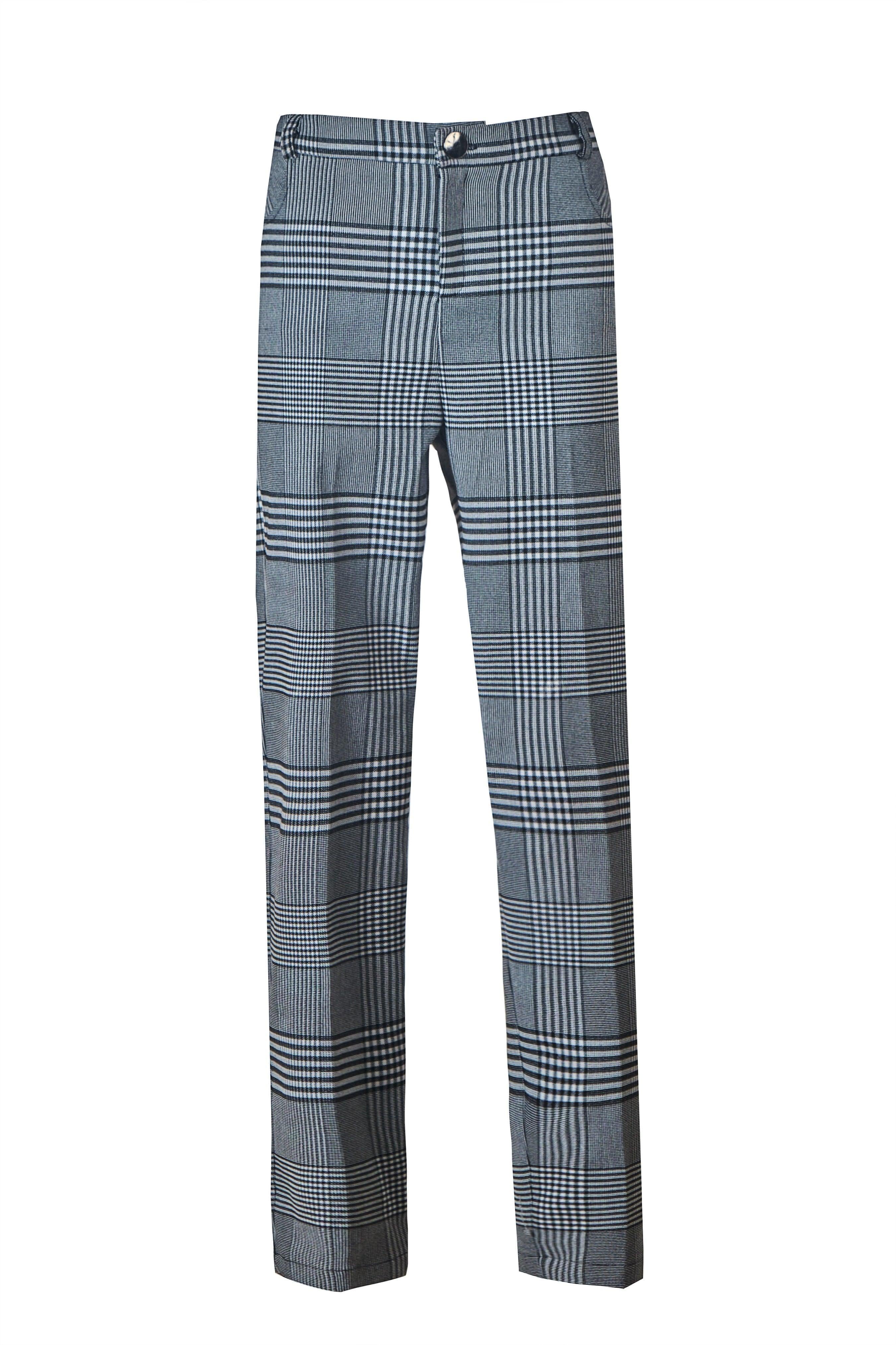 TAILORED CHECKED STRAIGHT PANTS
