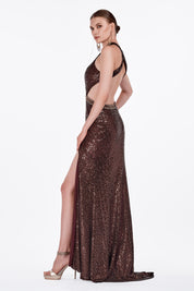 Exotic Halter Sequin Dress