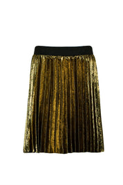 PLEATED METALLIC SKIRT