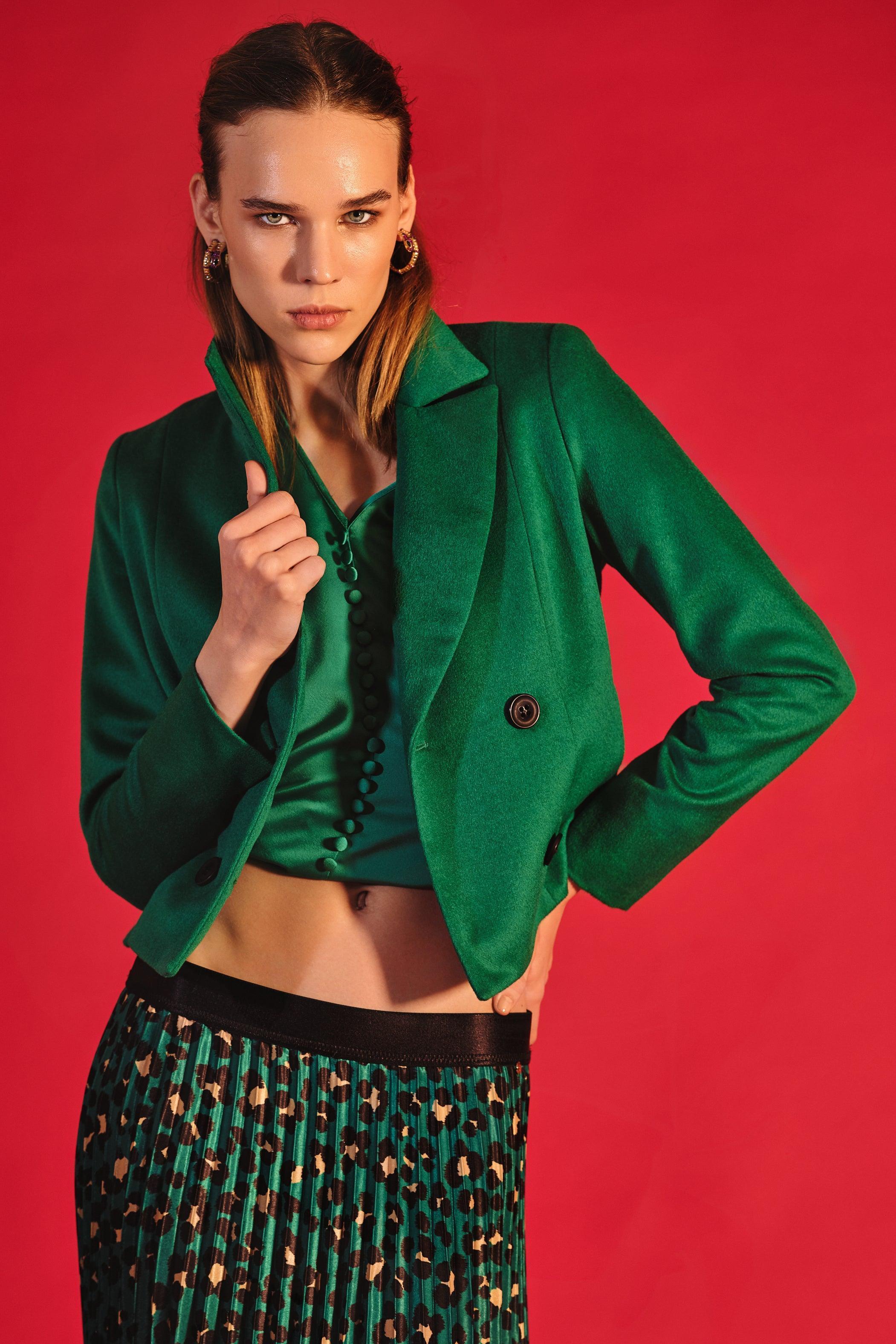DOUBLE-BREASTED CROPPED BLAZER